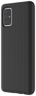 Vue arrière en angle de l’étui PROTech noir d’Axessorize pour Galaxy A71