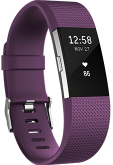 Plum Fitbit Charge 2 Angled View