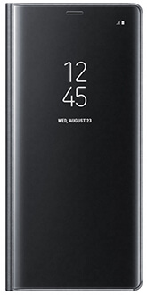 Black Samsung Note8 Clear View Standing Cover Front View