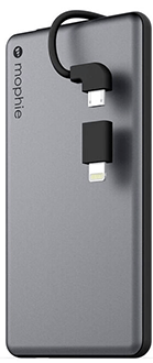 mophie powerstation plus mini (4 000 mAh) gris cosmique - vue avant