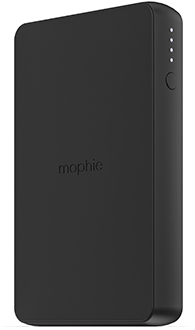 Angled Black Mophie Charge Stream Powerstation Wireless 6000mAh