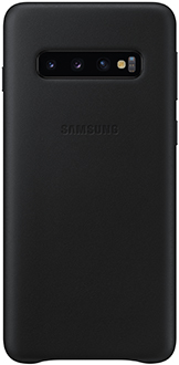 Black Samsung Galaxy S10 Leather Cover Back