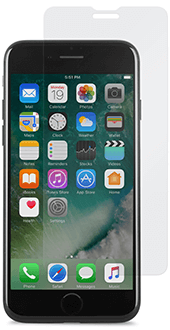 Clear Moshi Airfoil Glass - iPhone 6/6s/7/8 Screen Protector Black iPhone Front View