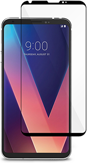 Black/Clear Moshi IonGlass LG V30 Screen Protector Front View