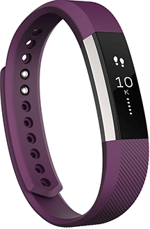 Vue à angle du Fitbit Alta prune