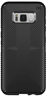 Étui Presidio Grip noir-noir de Speck – Vue arrière de l’étui pour Samsung Galaxy S8+