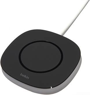 Angled Black Belkin Qi Wireless Charging Pad Top