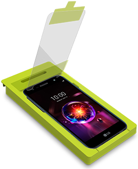 PureGear Tempered Glass Screen Protector Being Applied in Tray