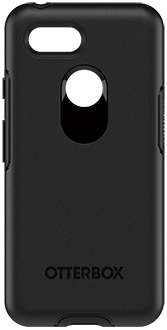 Vue arrière de l’étui Symmetry d’OtterBox noir pour Pixel 3