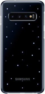 Étui arrière LED bleu noir de Samsung pour Galaxy S10 avec les voyants allumés