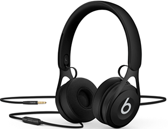 Vue avant en angle du casque d’écoute Beats EP noir