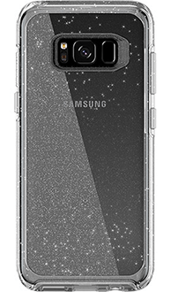 Vue arrière de l’étui OtterBox Symmetry noir et éclats d’argent pour Galaxy S8