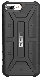 Vue arrière de l’étui Pathfinder d’UAG noir pour iPhone 6 Plus/6s Plus/7 Plus/8 Plus