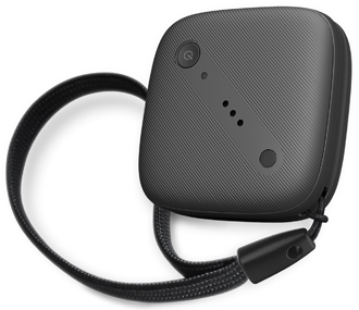 Black TELUS Track+ Lanyard Angled
