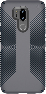 Vue arrière de l’étui Presidio Grip de Speck graphite-charbon pour LG G7