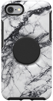 White Marble Otter + Pop Symmetry iPhone 7/8/SE Case Back