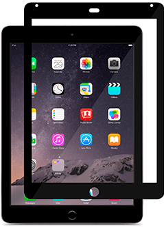 Black Moshi iVisor XT - iPad Air 1/2 Screen Protector Front View