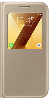 Gold Samsung S View Standing Cover - Galaxy A5 Front View