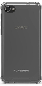 Étui Hard Shell transparent de PureGear – Vue arrière de l’étui pour Alcatel A50