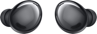 View of Phantom Black Samsung Galaxy Buds Pro buds