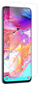Vue avant du protecteur d’écran InvisibleShield Ultra Clear+ en suspension au-dessus d’un TCL 10 Pro