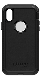 Vue arrière de l’étui Defender d’OtterBox noir pour iPhone X/Xs