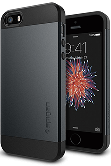 Étui Spigen Slim Armor métallique – Vue avant de l’étui pour iPhone 5/5s/SE d’Apple