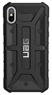 Vue arrière de l’étui Pathfinder d’UAG noir pour iPhone X