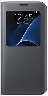 Étui S View noir de Samsung – Vue avant de l’étui pour Galaxy S7