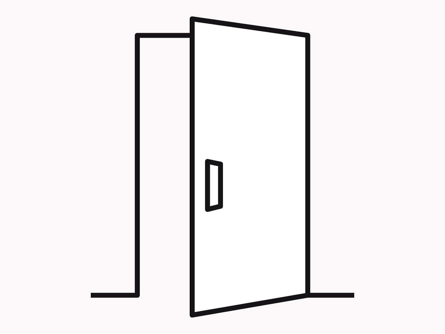 An illustration of a door opening in