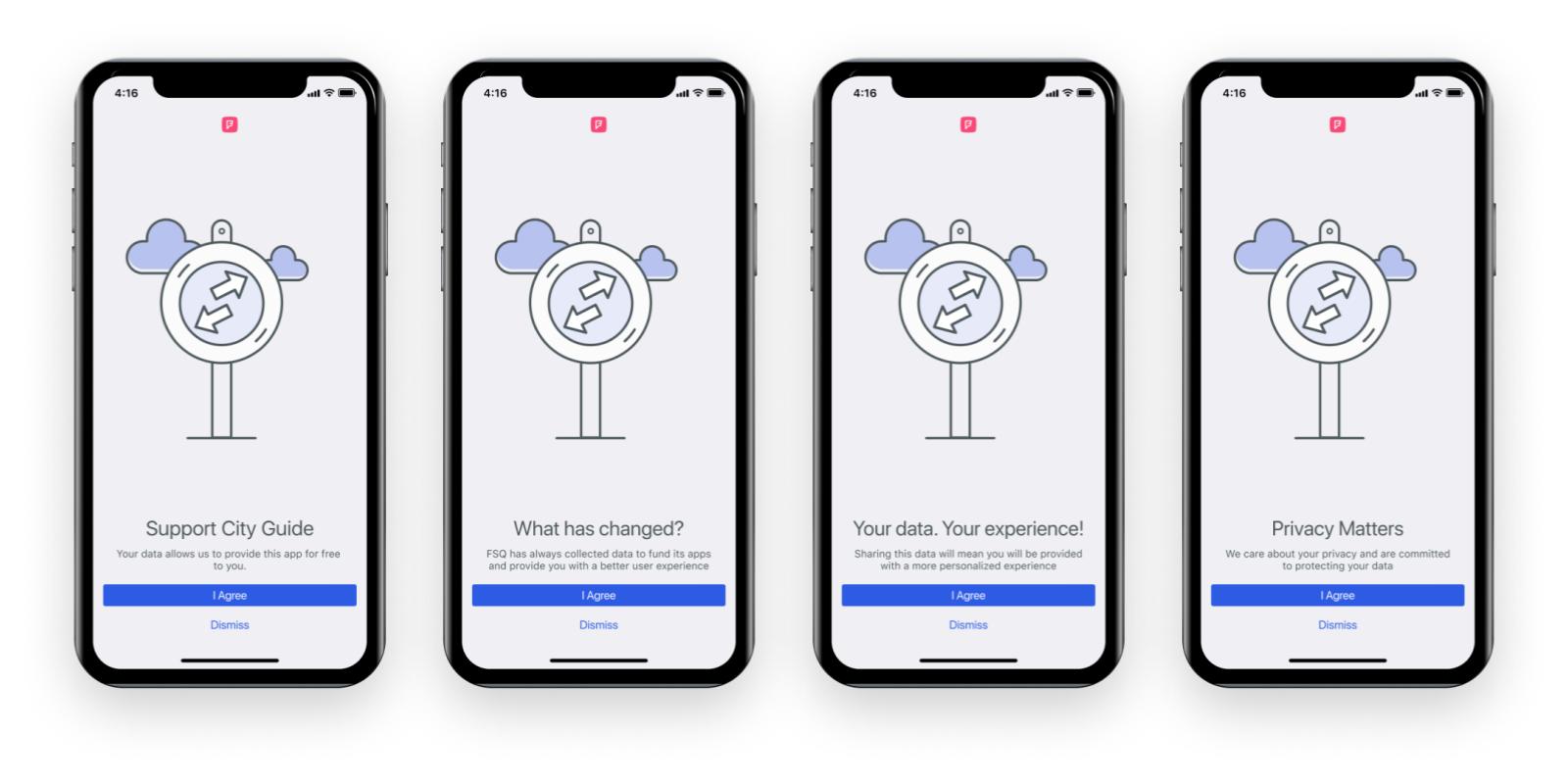 Image: iOS 14 Screenshots of location sharing prompts