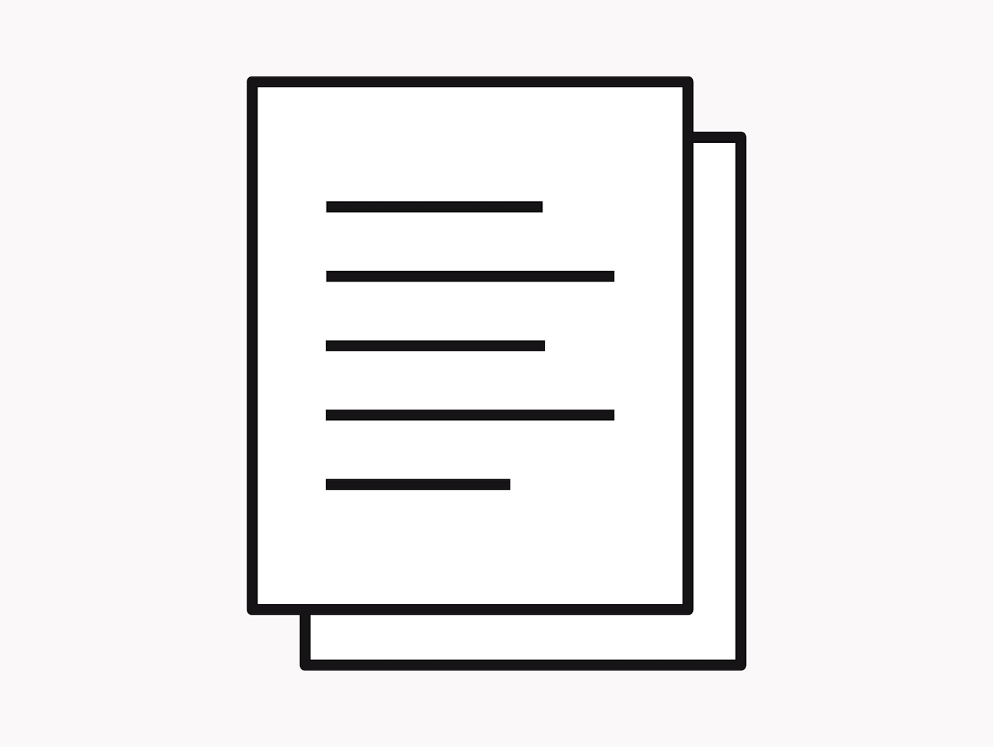 An illustration of 2 pieces of paper stacked