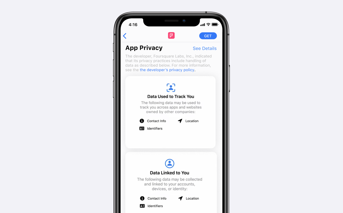 iOS App privacy screen