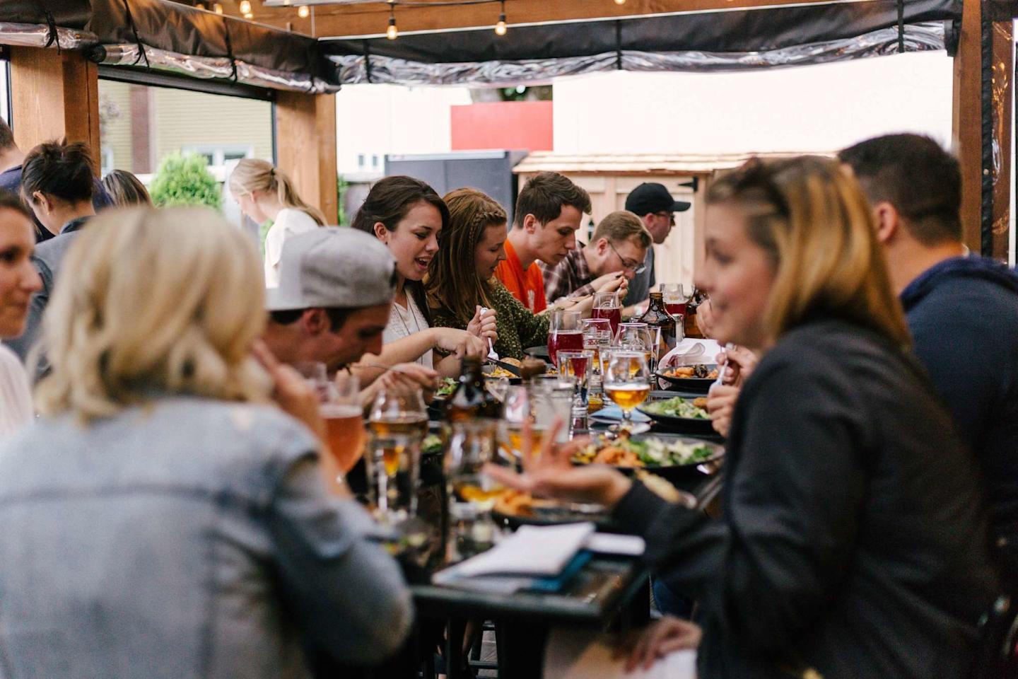 People eating in a restaurant