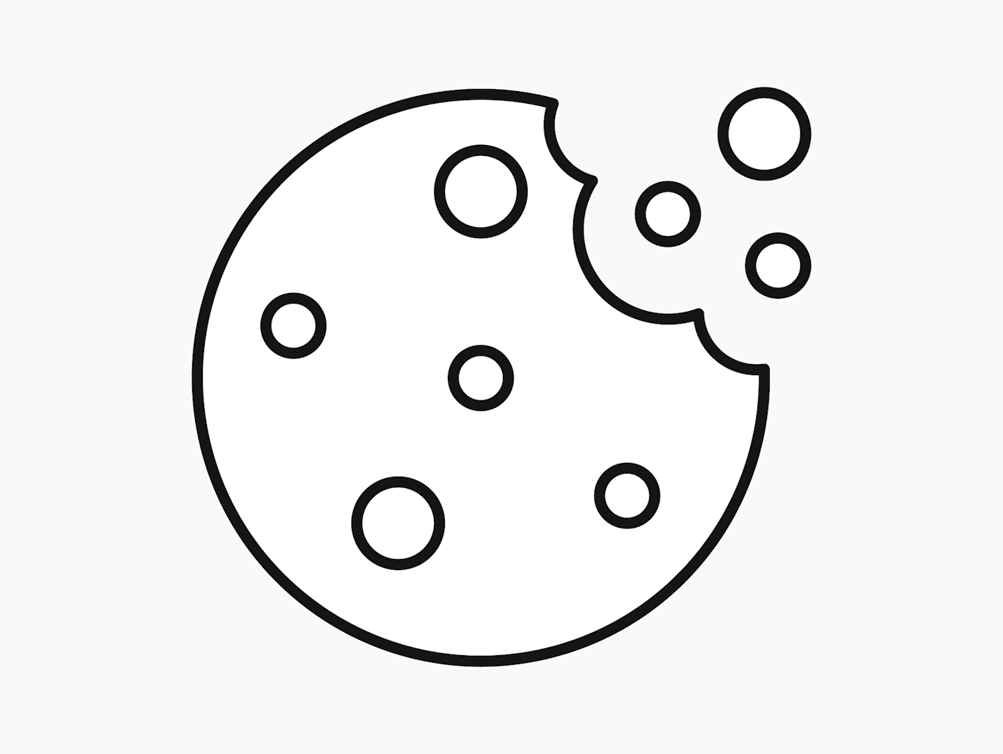An illustration of a cookie with crumbs