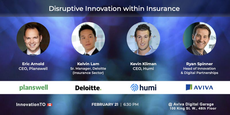 InnovationTO’s next event Ahead of the Curve: Disruptive Innovation within Insurance will be held at Aviva’s Digital Garage on Feb. 21st, 2019
