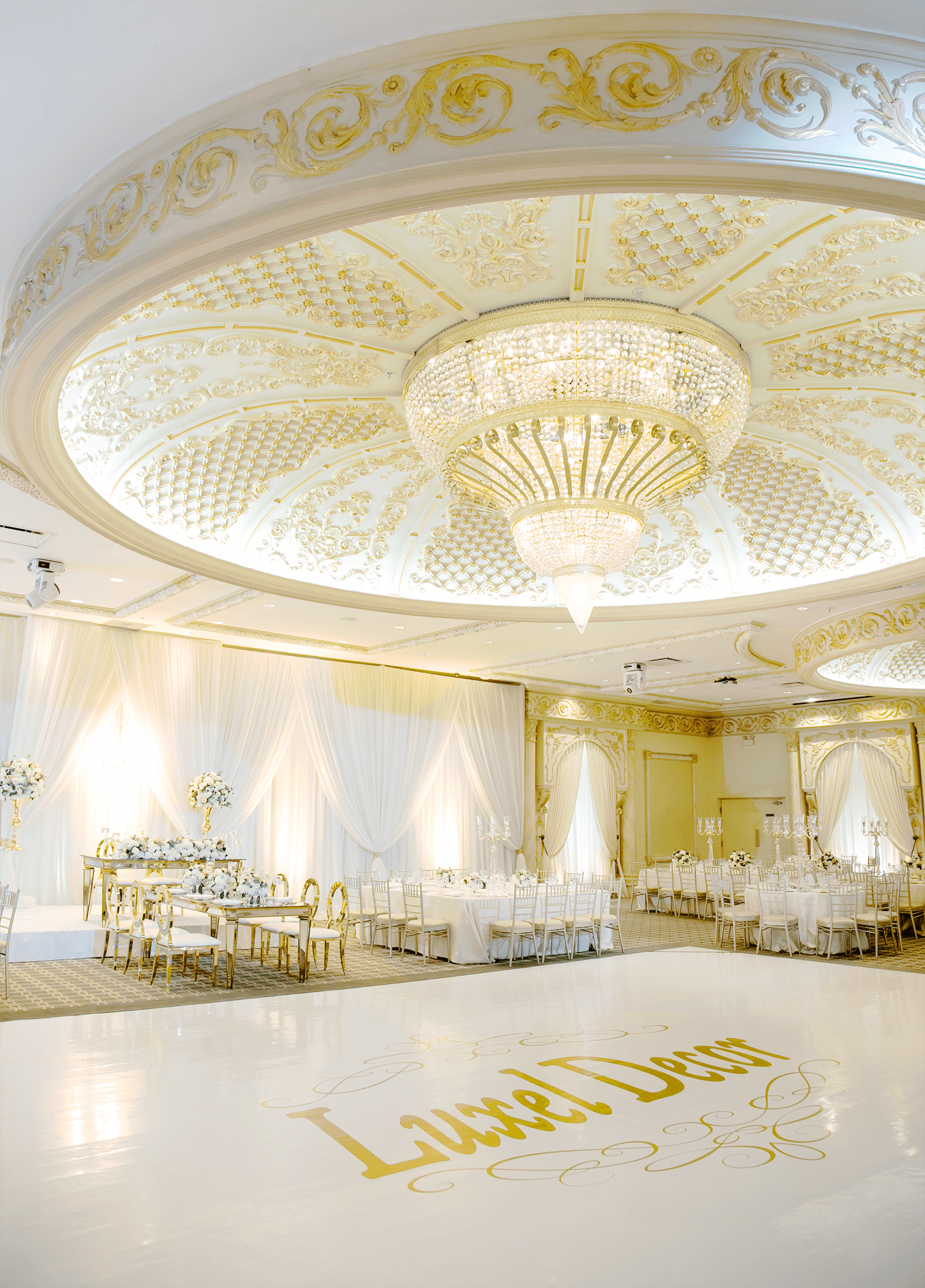 The ball room floor of the Classic Ballroom venue at Paradise Banquet Halls.