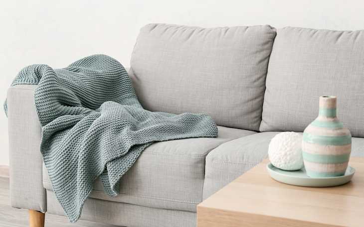 Couch and blanket