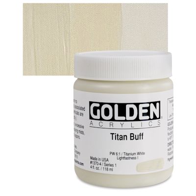 Golden Heavy Body Artist Acrylics - Titanium Buff, 4 oz Jar