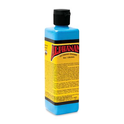 Alpha6 Alphanamel Lettering Enamel - Light Blue, 236.6 ml, Bottle