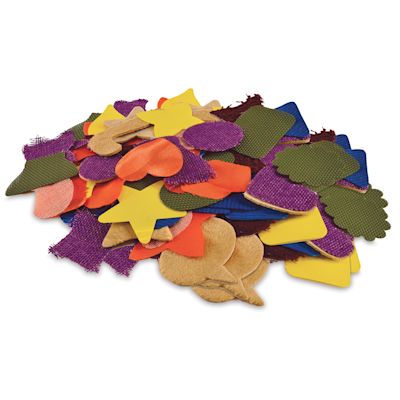 Roylco Feely Fabric Shapes Pack - Various shapes and fabric pieces in pile