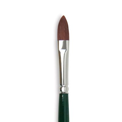 Silver Brush Ruby Satin Synthetic Brush - Cat's Tongue, Size 4, Short Handle (close-up)