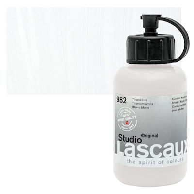 Lascaux Studio Acrylics - Titanium White, 85 ml bottle