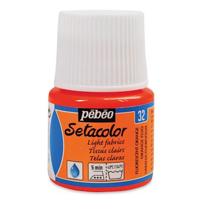 Pebeo Setacolor Fabric Paint - Fluorescent Orange, 45 ml bottle