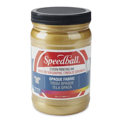 Speedball Fabric Screen Printing Ink - Gold (Opaque), 32 oz, Jar
