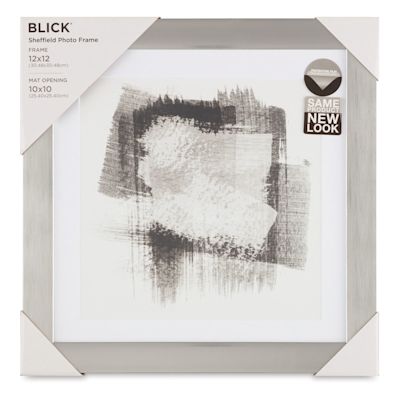 Blick Sheffield Frame-Silver w/ White Mat, 12” x 12” (In packaging)