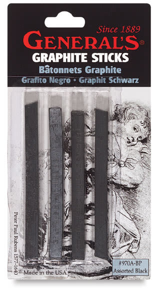 Assorted Graphite Sticks, Pkg of 4