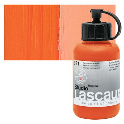 Lascaux Studio Acrylics - Permanent Orange, 85 ml bottle