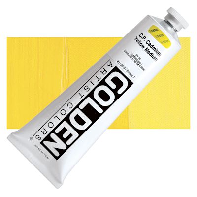 Golden Heavy Body Artist Acrylics - Cadmium Yellow Medium, 5 oz Tube