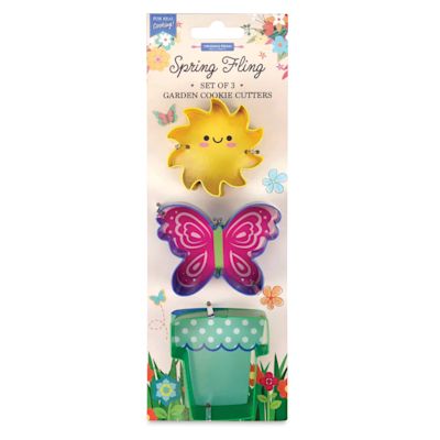 Handstand Kitchen Cookie Cutter Set - Garden, Pkg of 3, front of the packaging.